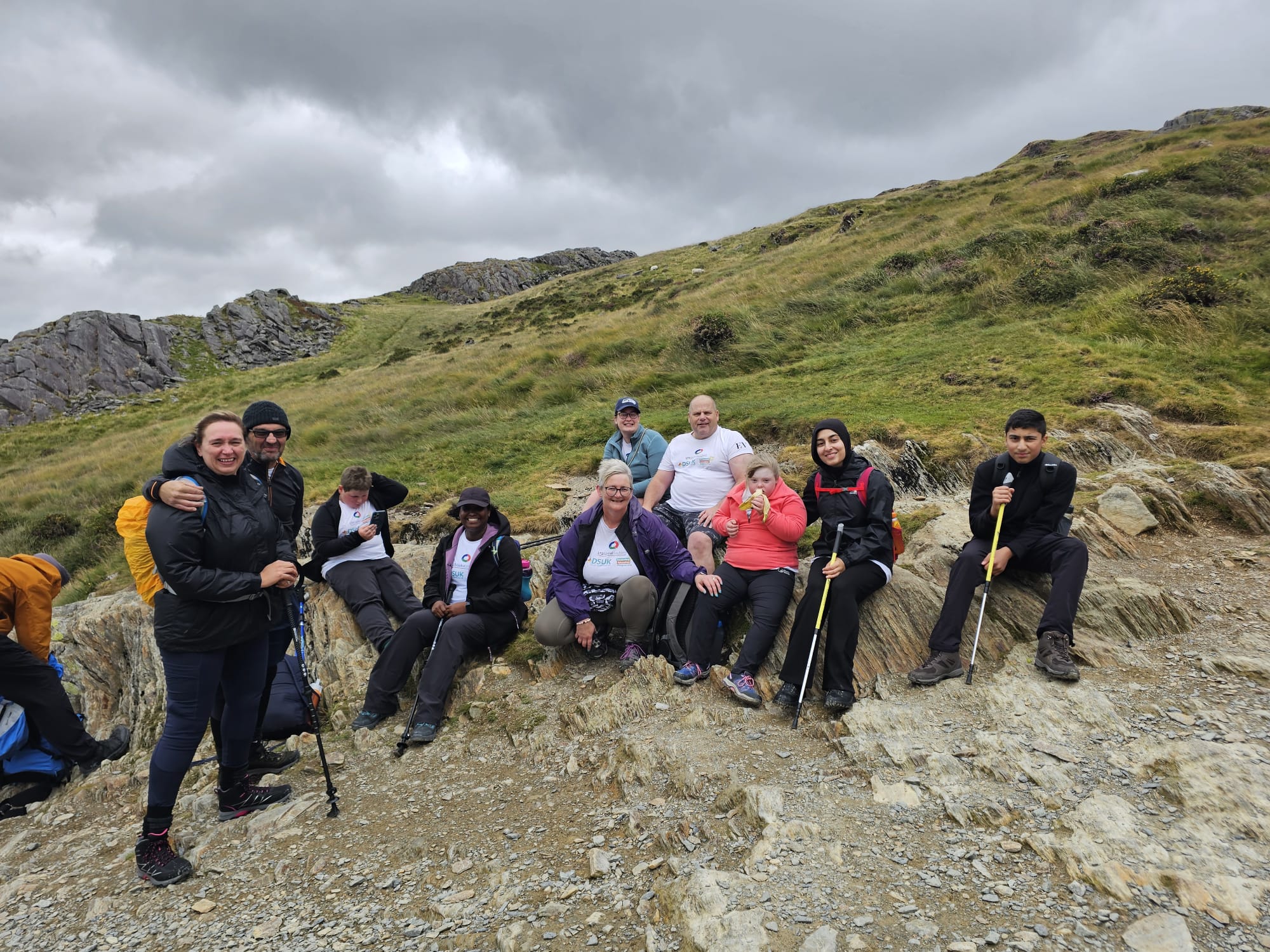Team taking a break on Snowdon