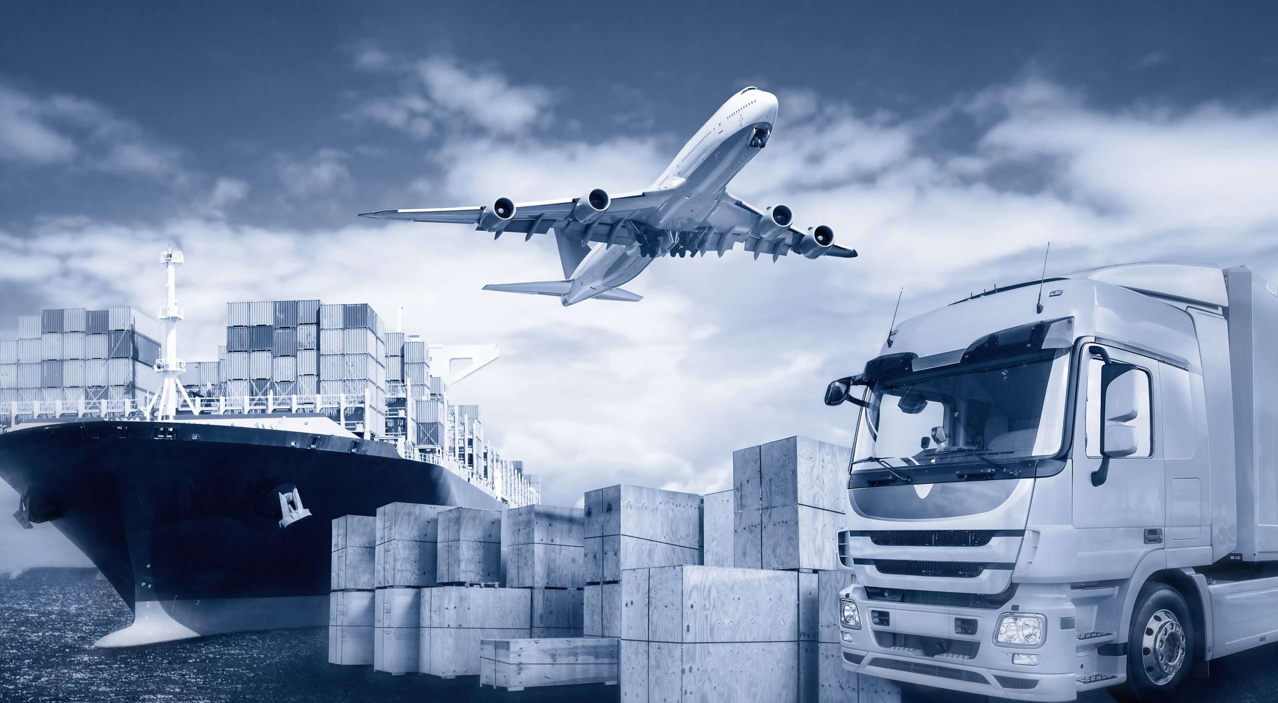 Supply chain management via road, sea and air