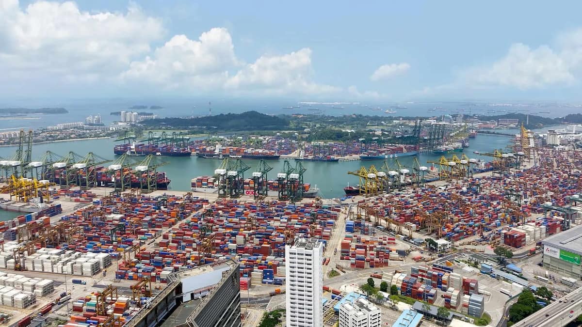 A large port for exporting and importing