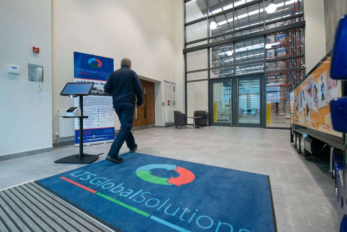 Someone walking into the LTS building