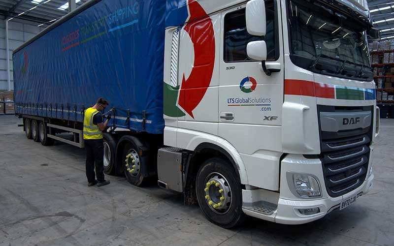 Vehicle in warehouse